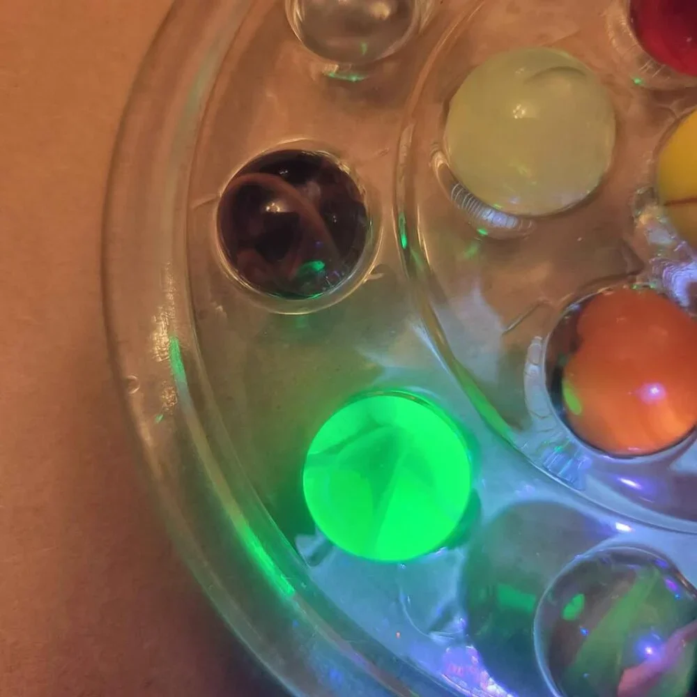 Vintage Collection Of Glass Marbles (display of flower frog -not included)